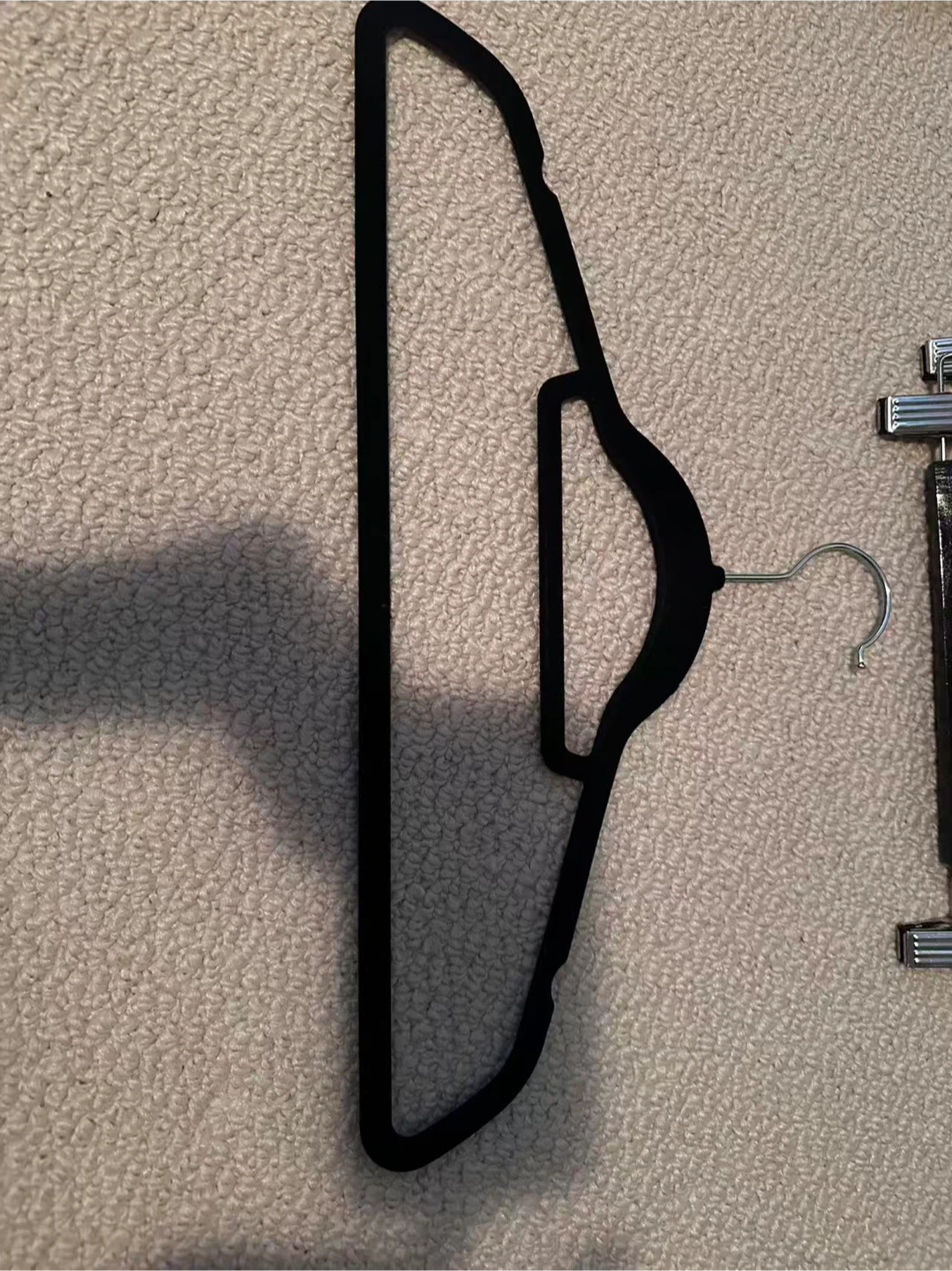 Set of Black Velvet and Wooden clip Hangers - photo 2