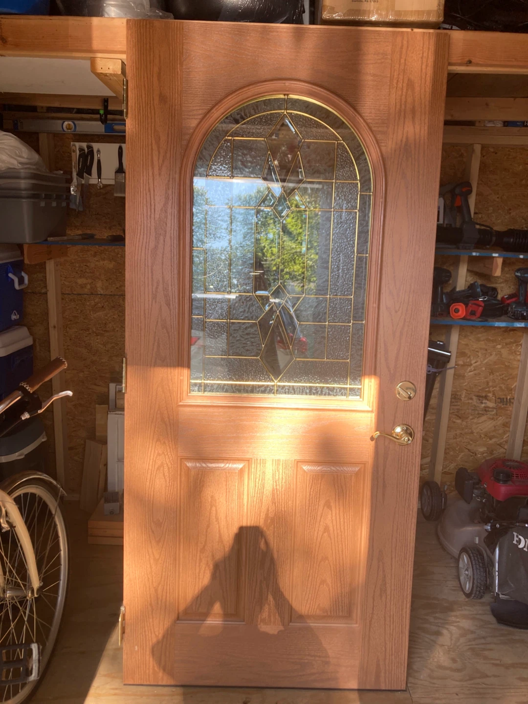 Wooden Exterior Door with Arched Glass Insert - photo 4