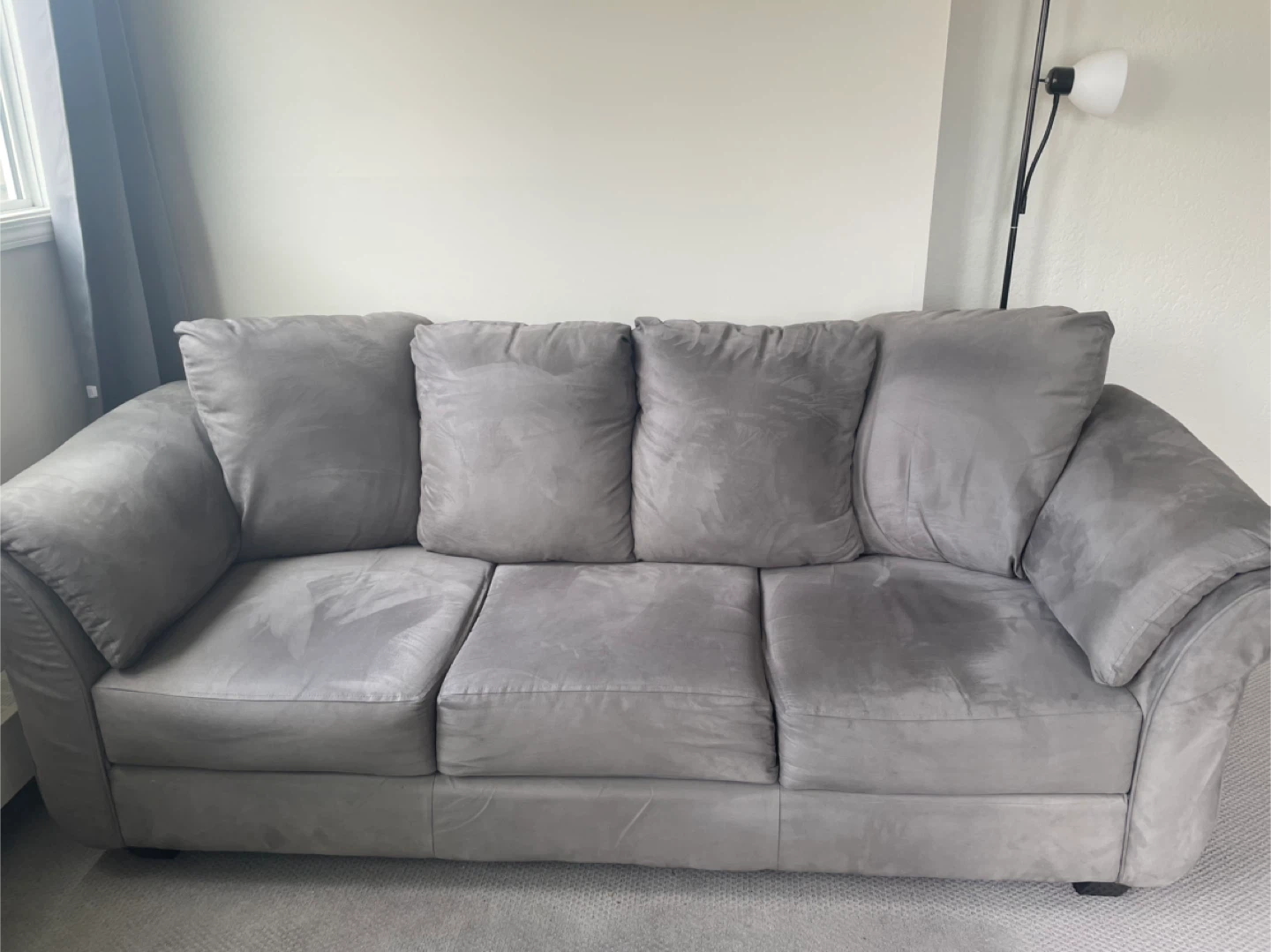 Grey Suede Sofa