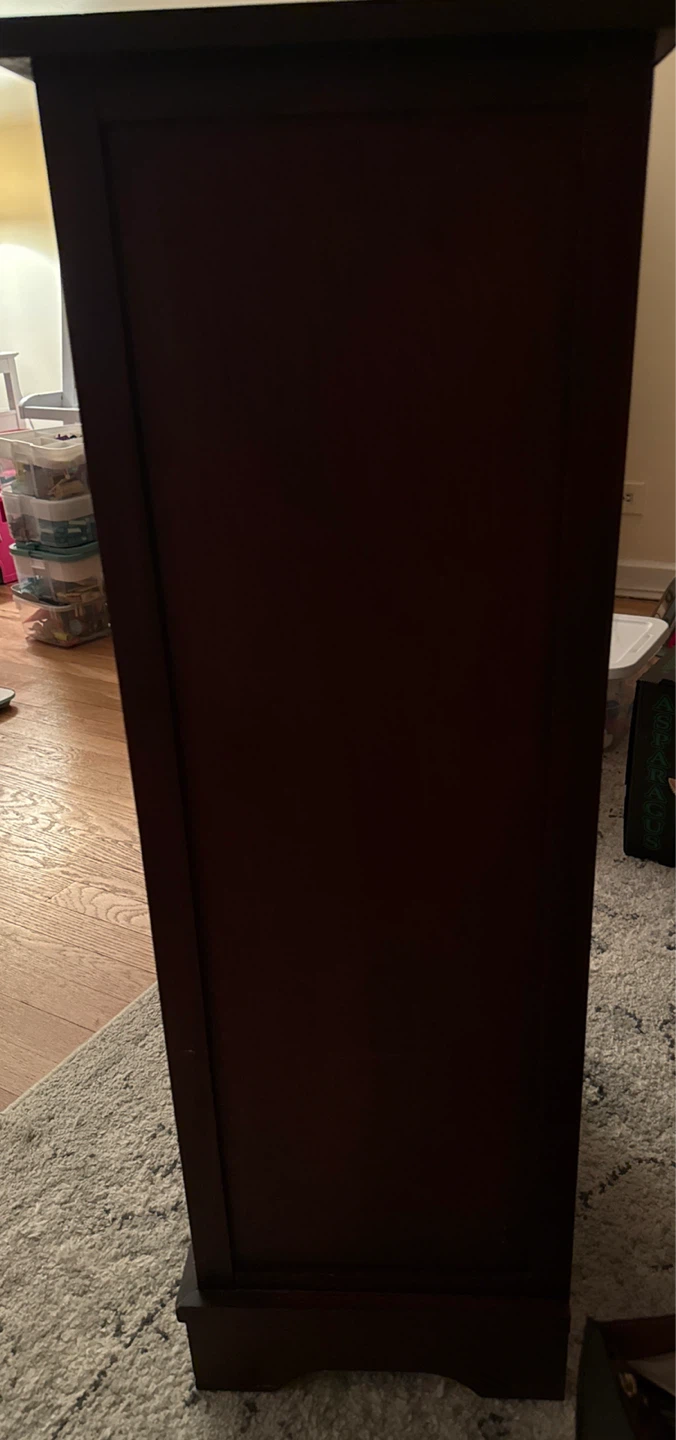 Wooden Storage Cabinet with Wicker Baskets - photo 2