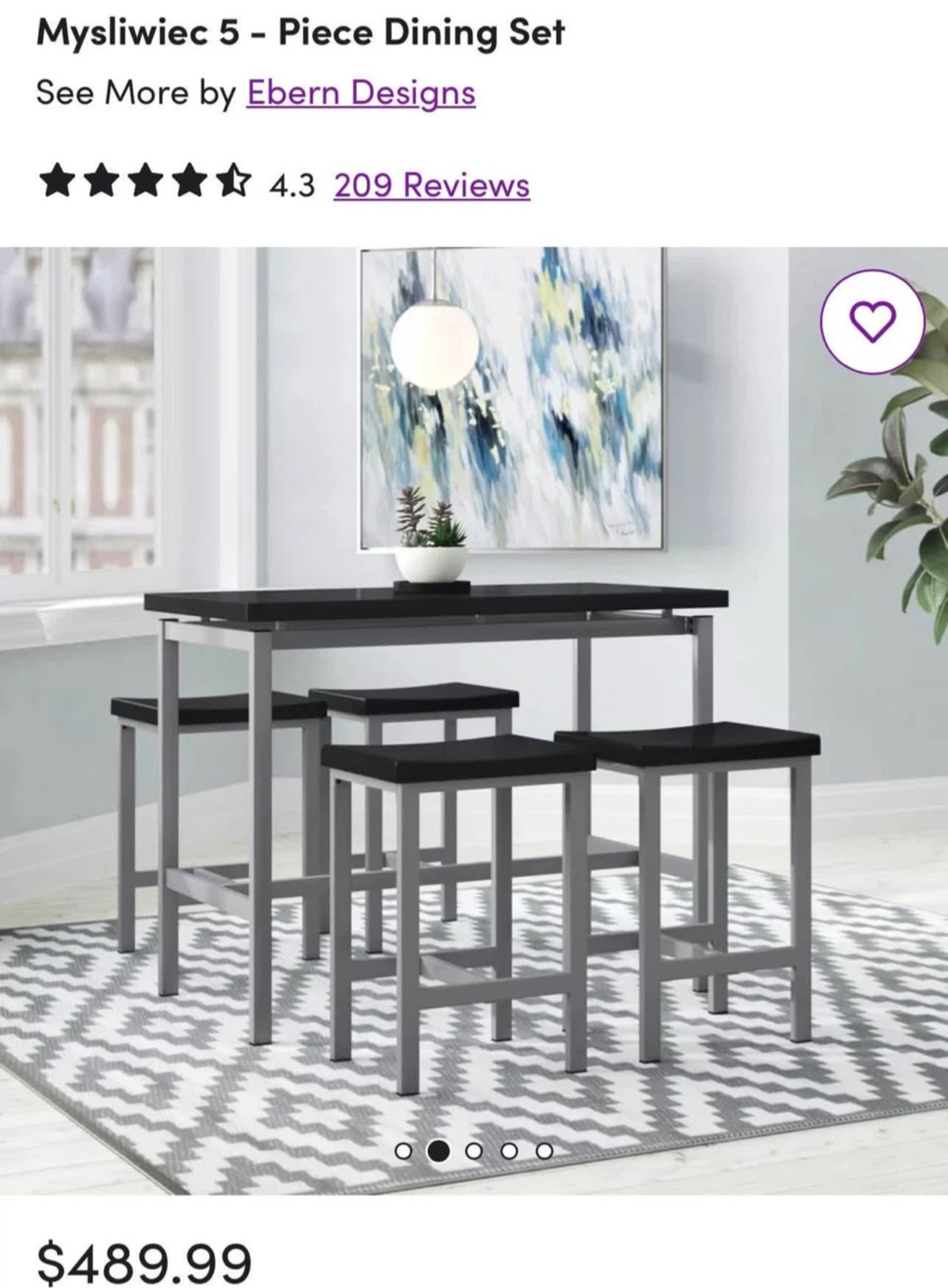Beautiful Gold Glass Customizable 5-Piece Dining Set - photo 3