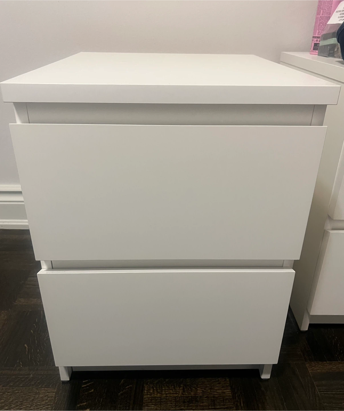 White 2-Drawer Nightstand