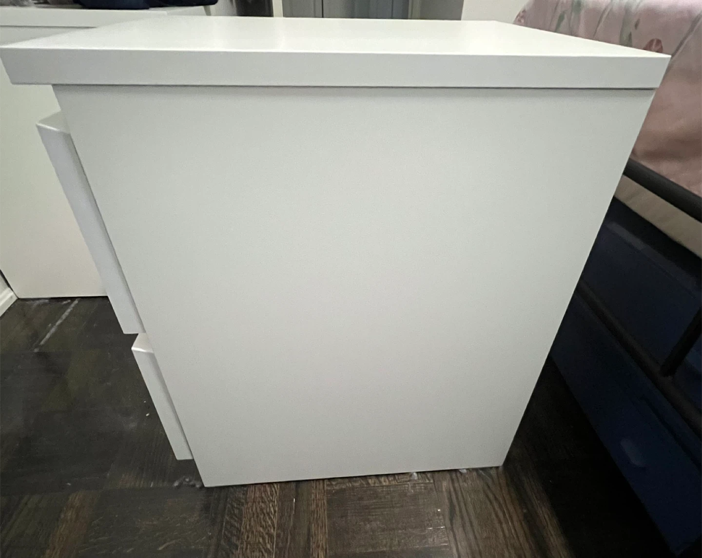 White 2-Drawer Nightstand - photo 3