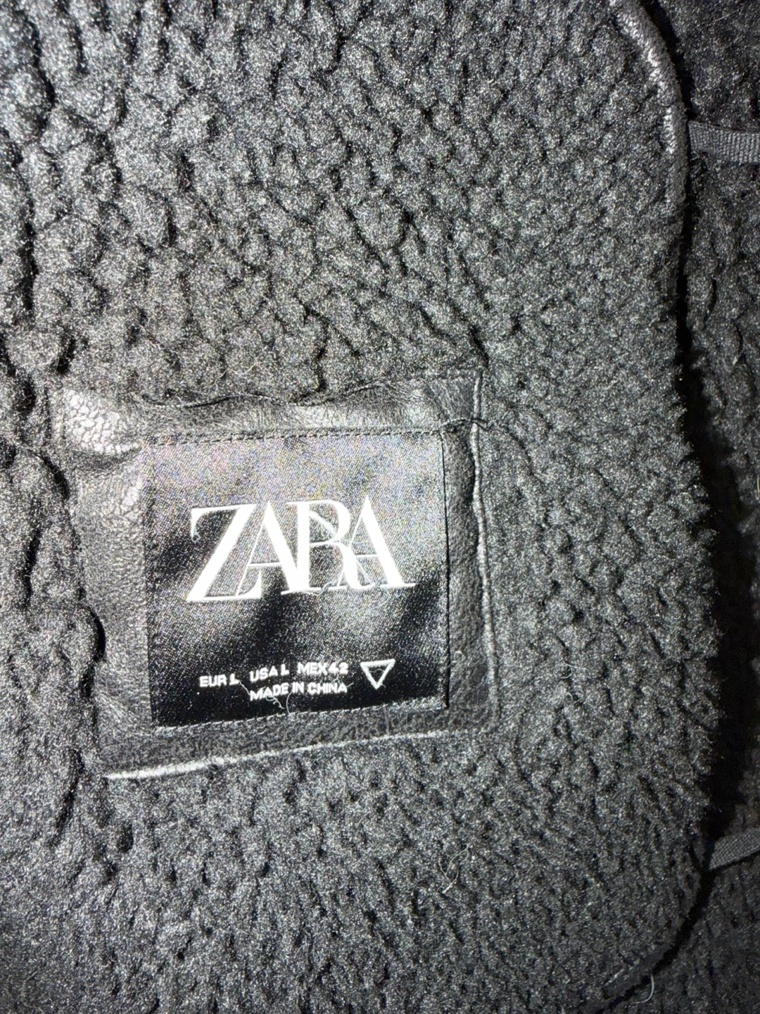 Zara Faux Leather Biker Jacket with Shearling Lining - photo 3