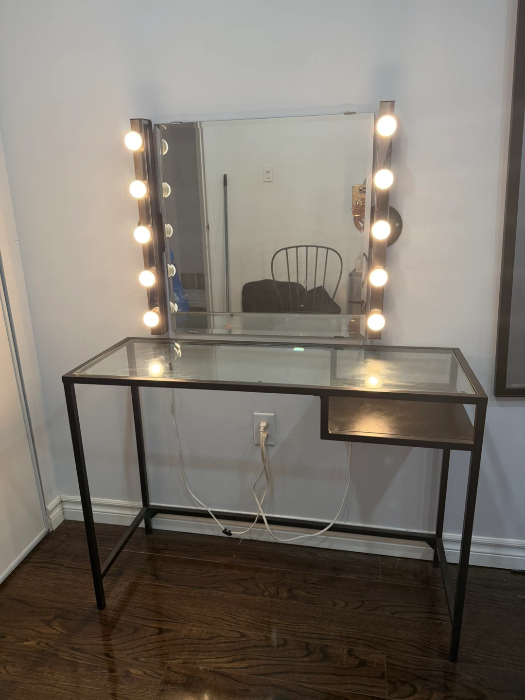 Vanity Makeup Desk with Lights and Mirror - photo 3
