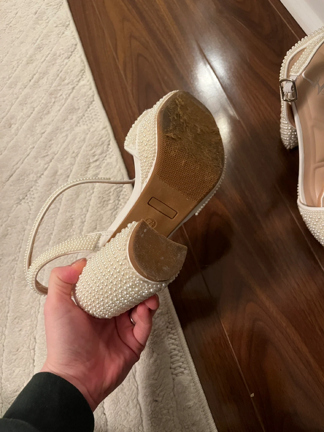 Windsor Women's White PU Heeled Sandals Size 7.5 - photo 3