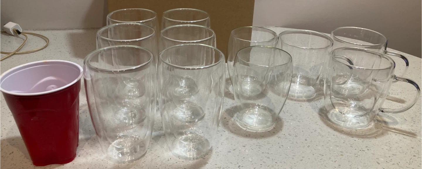 Different sizes Double Wall Glass