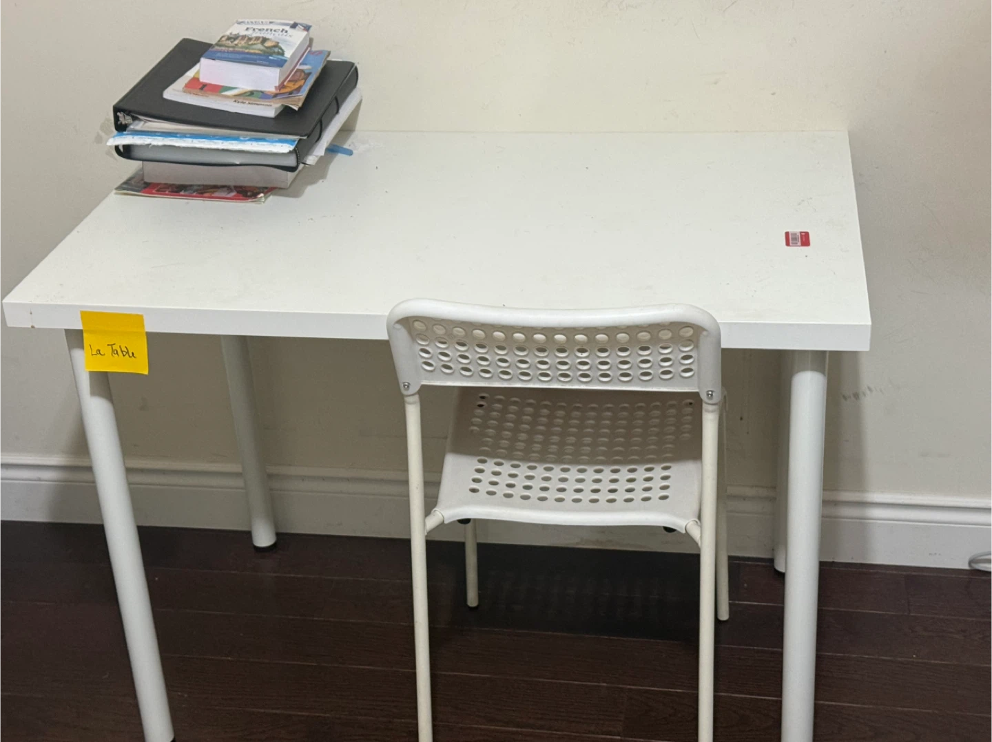 White IKEA Desk and Chair Set