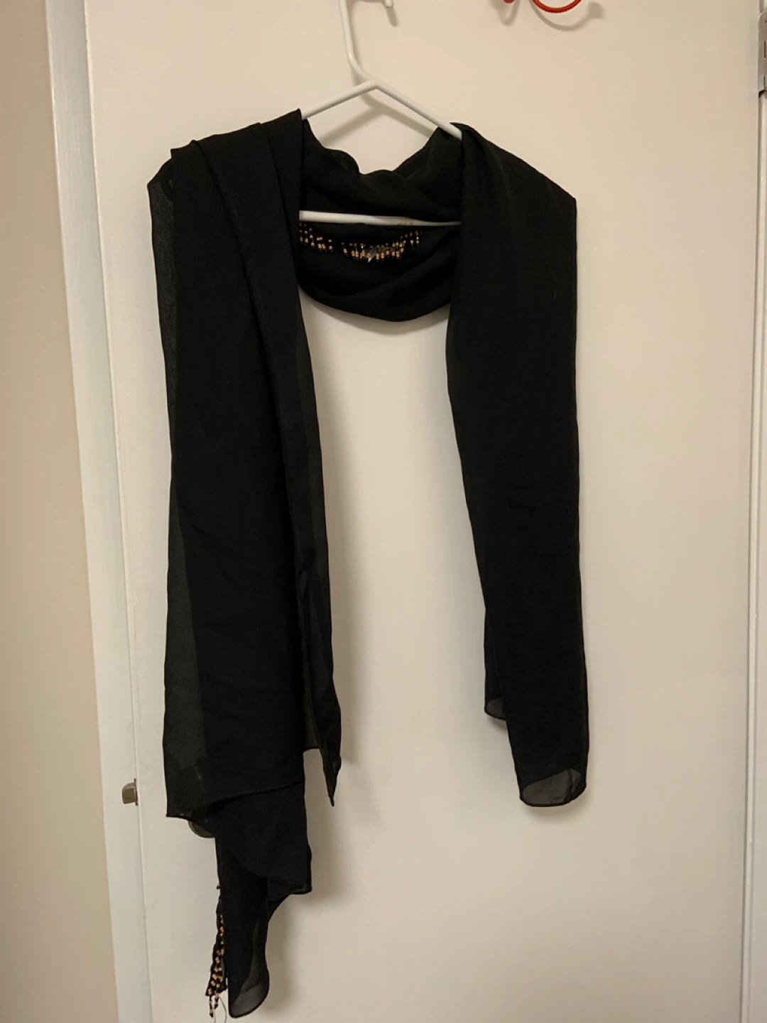 Addition-Elle Black Beaded Scarf