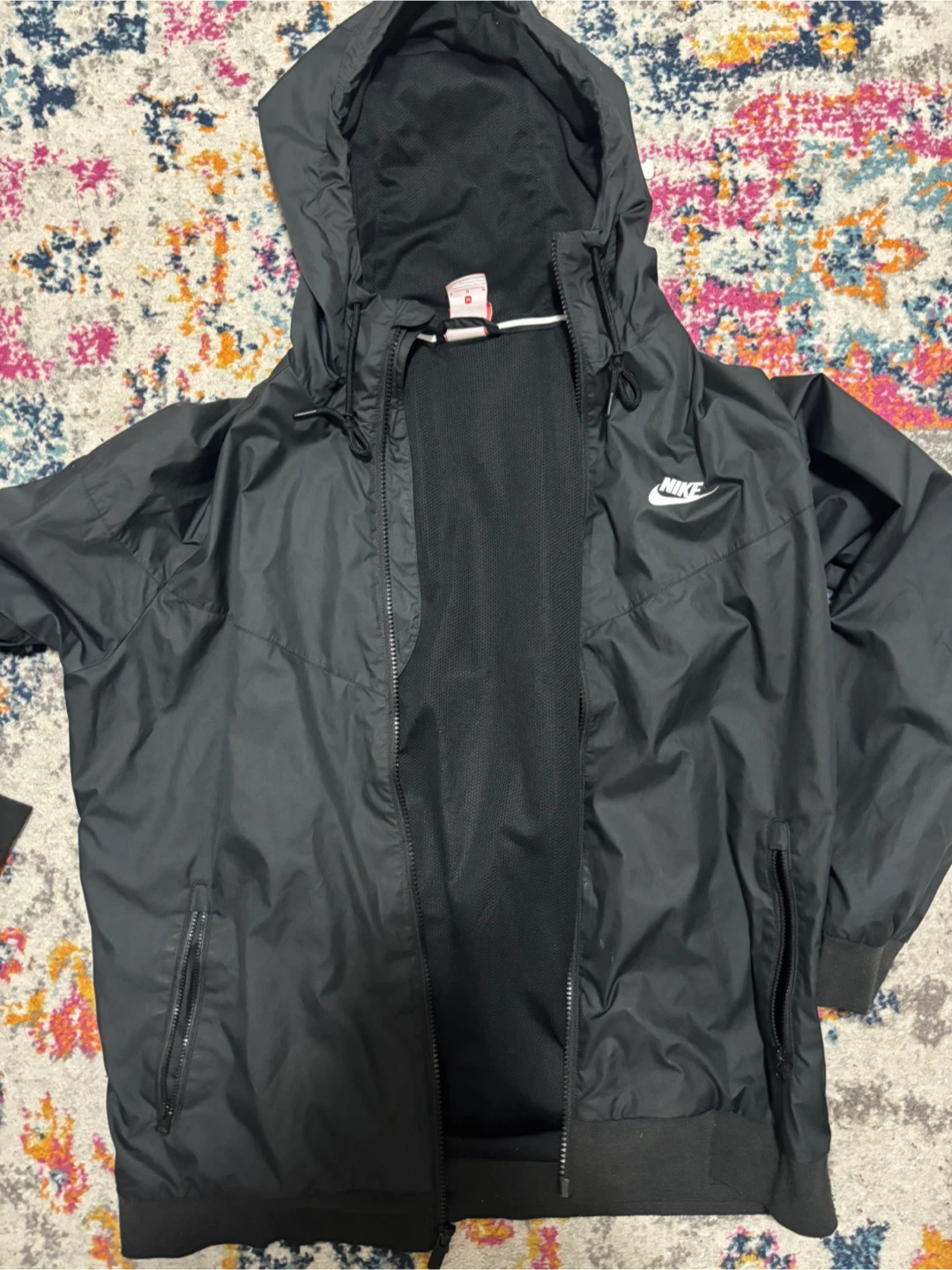 Nike Black Hooded Windbreaker Jacket Size M