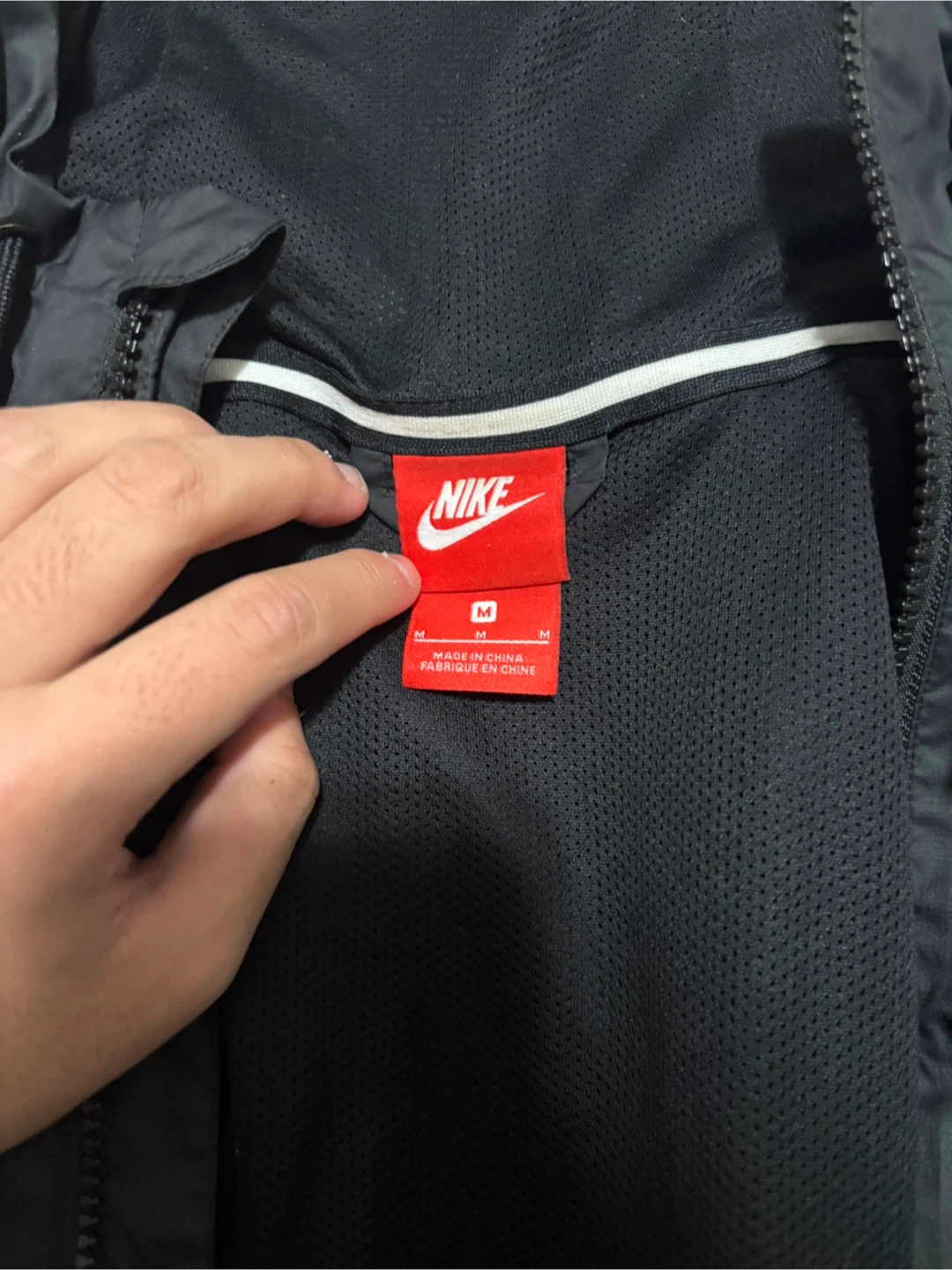 Nike Black Hooded Windbreaker Jacket Size M - photo 2