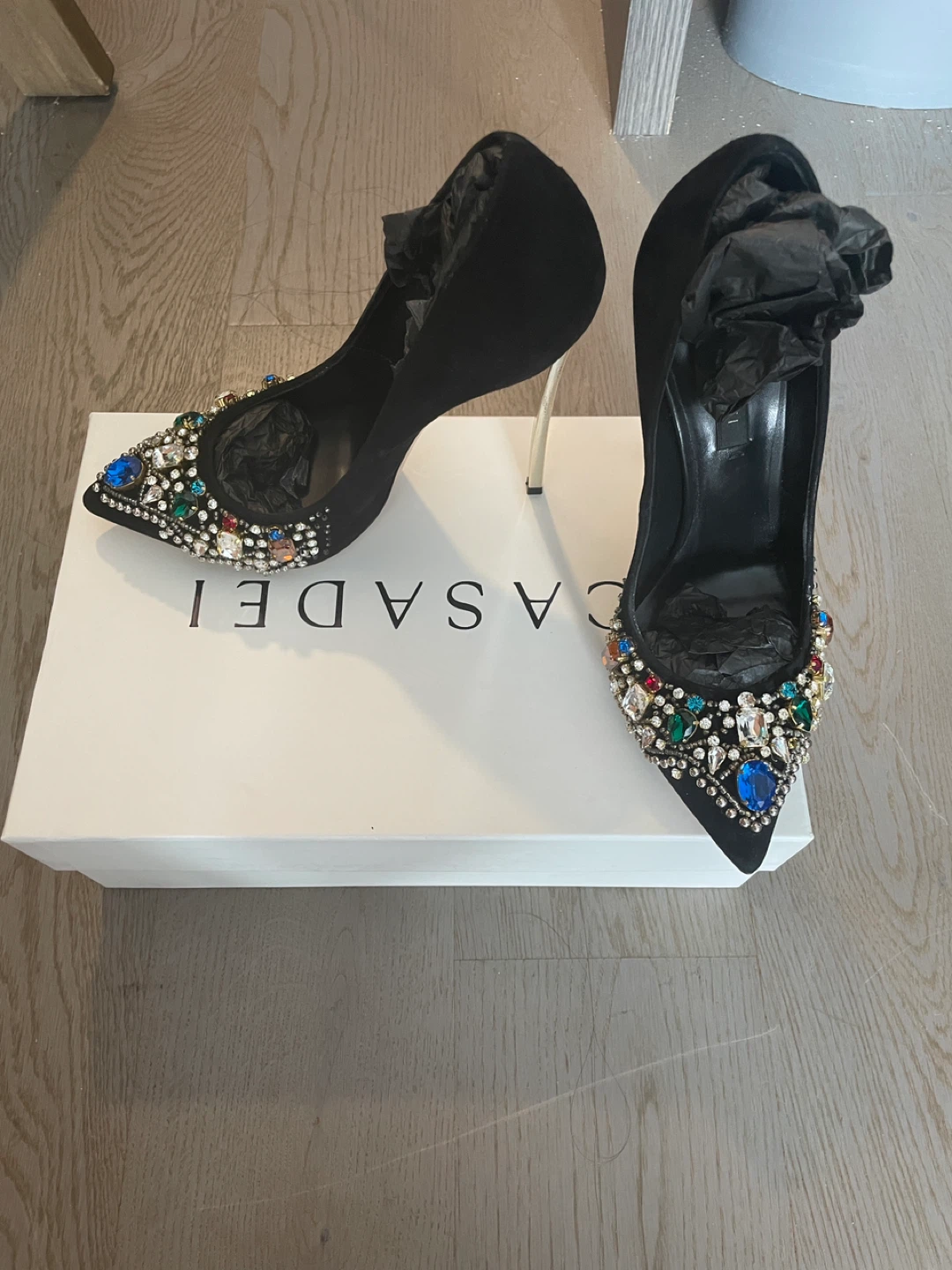 Brand New Casadei Pumps with Elegant Jewel Embellishments - photo 2