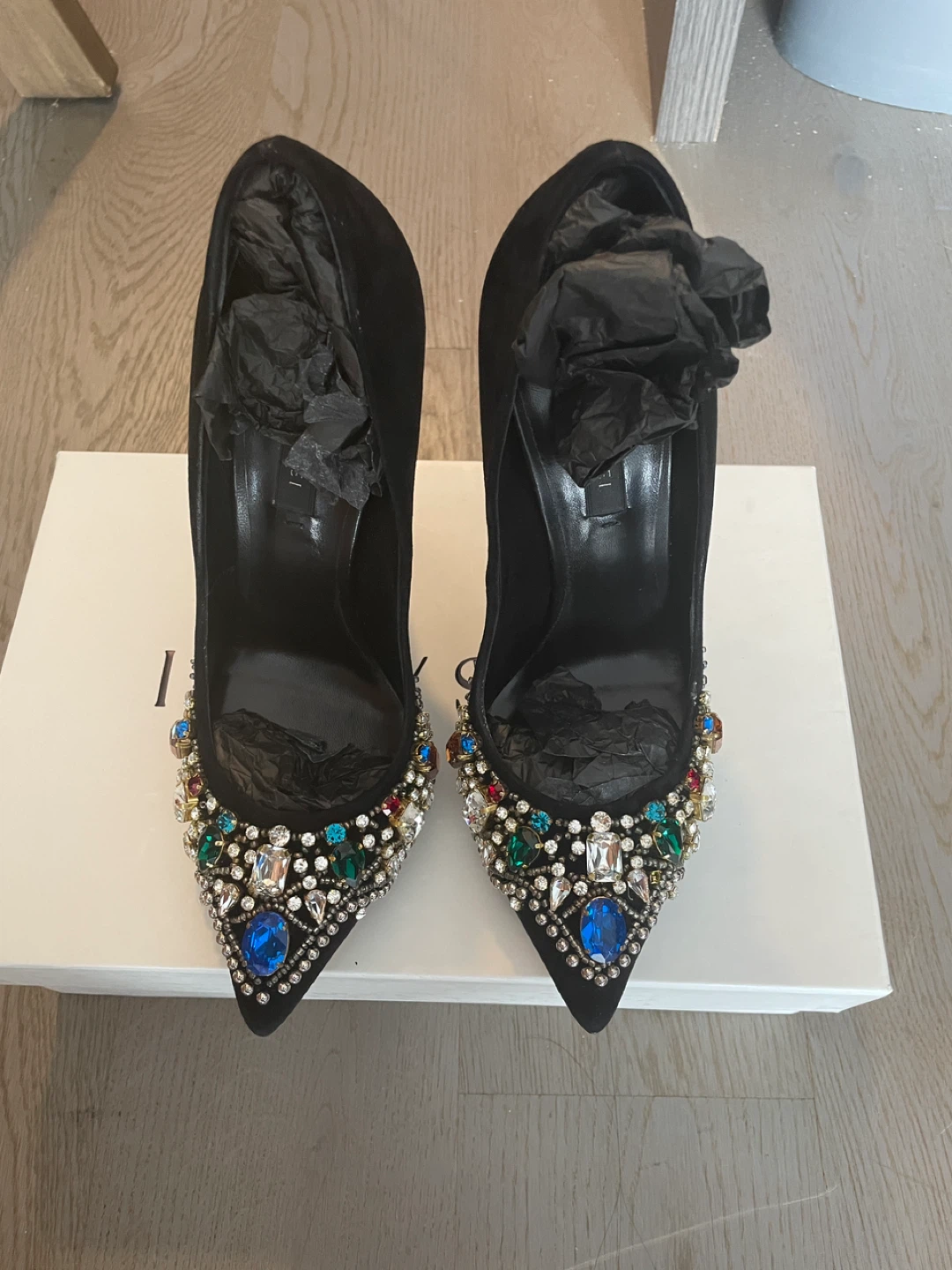 Brand New Casadei Pumps with Elegant Jewel Embellishments