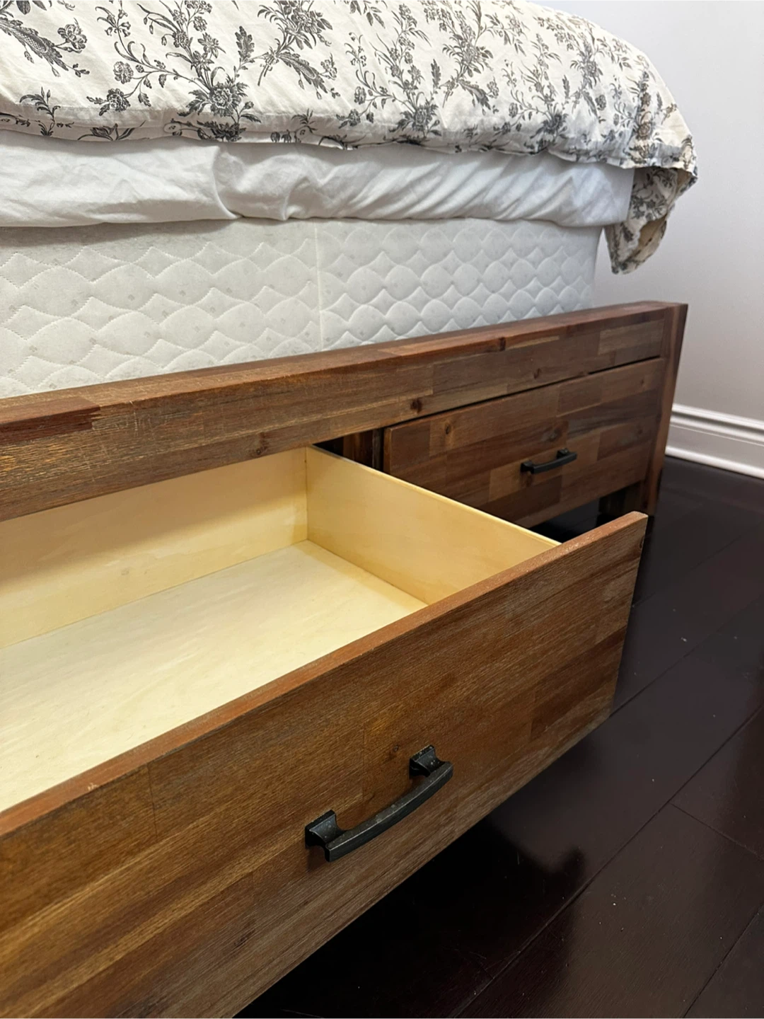 Wooden Queen Bed Frame with Storage Drawers - photo 5
