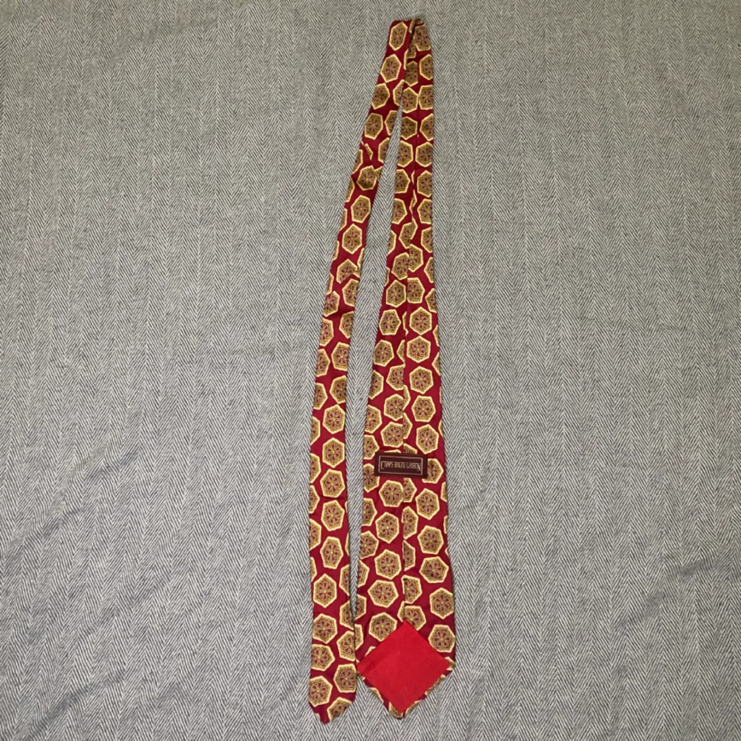 Chaps Ralph Lauren Red Geometric Pattern Tie - photo 3