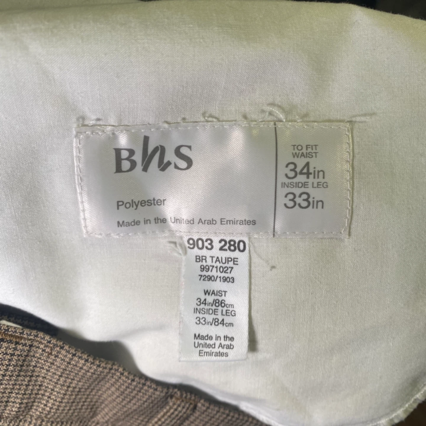 Bhs Men's Trousers Size 34 Waist - photo 3