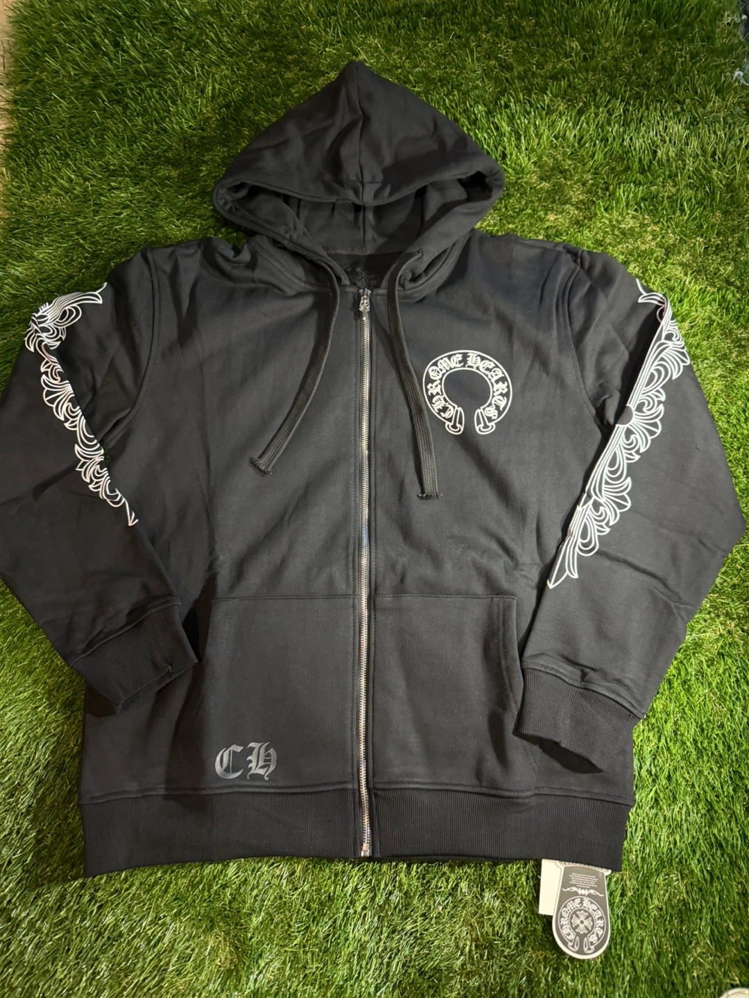 Chrome Hearts Black Zip-Up Hoodie-NEVER WORN