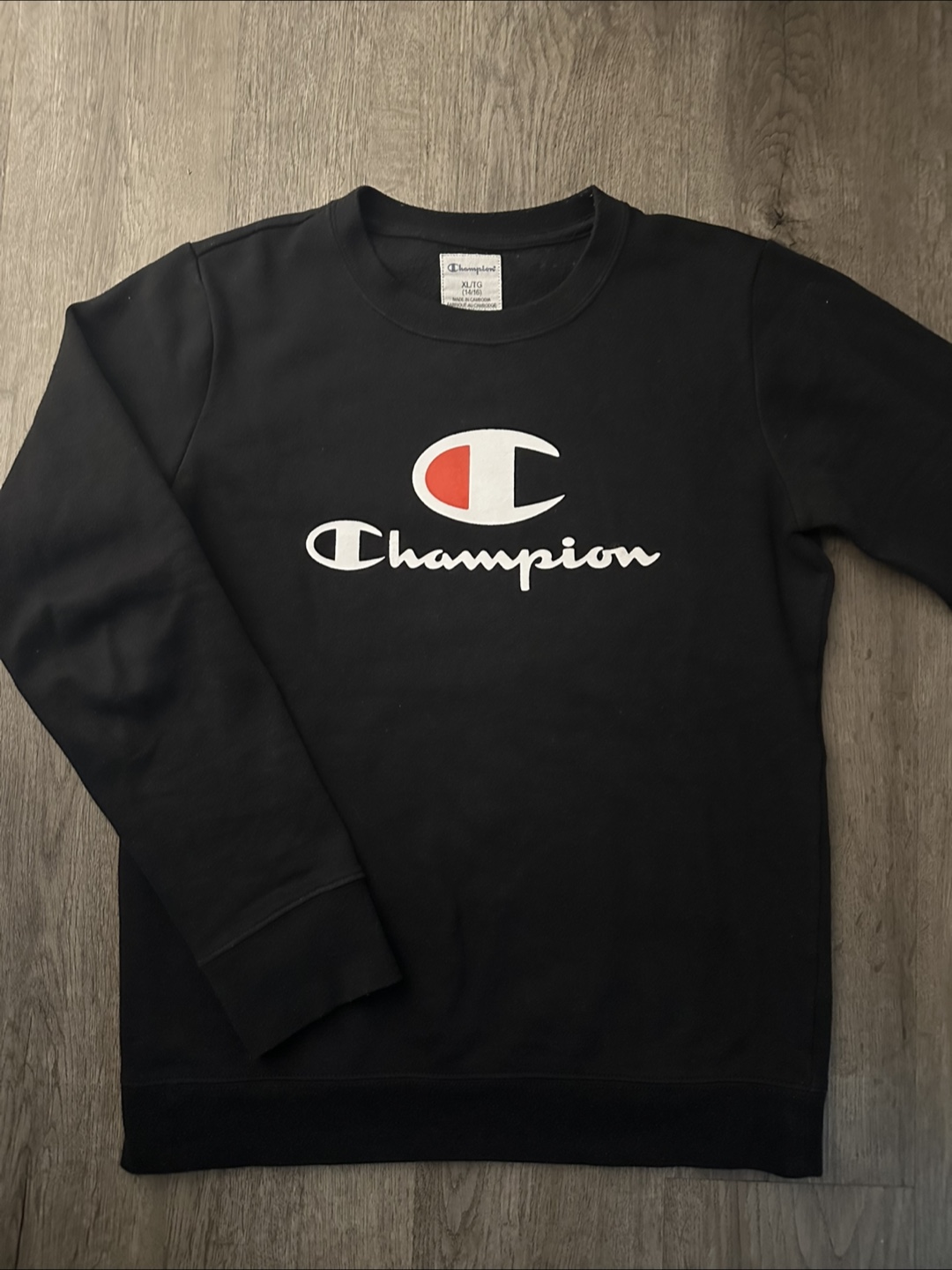 Kids Champion Black Crewneck XL