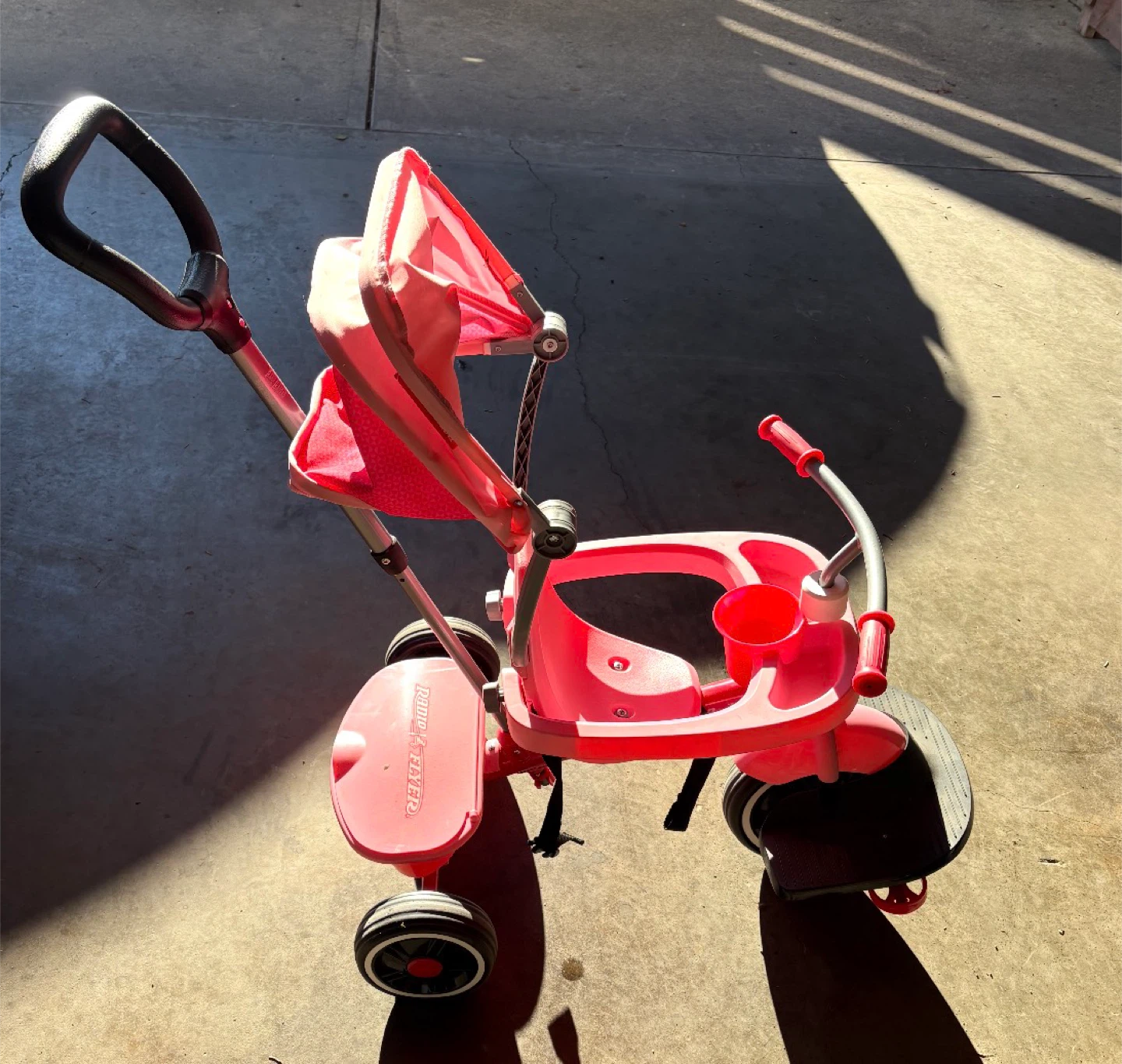 Radio Flyer Pink Tricycle with Parent Handle