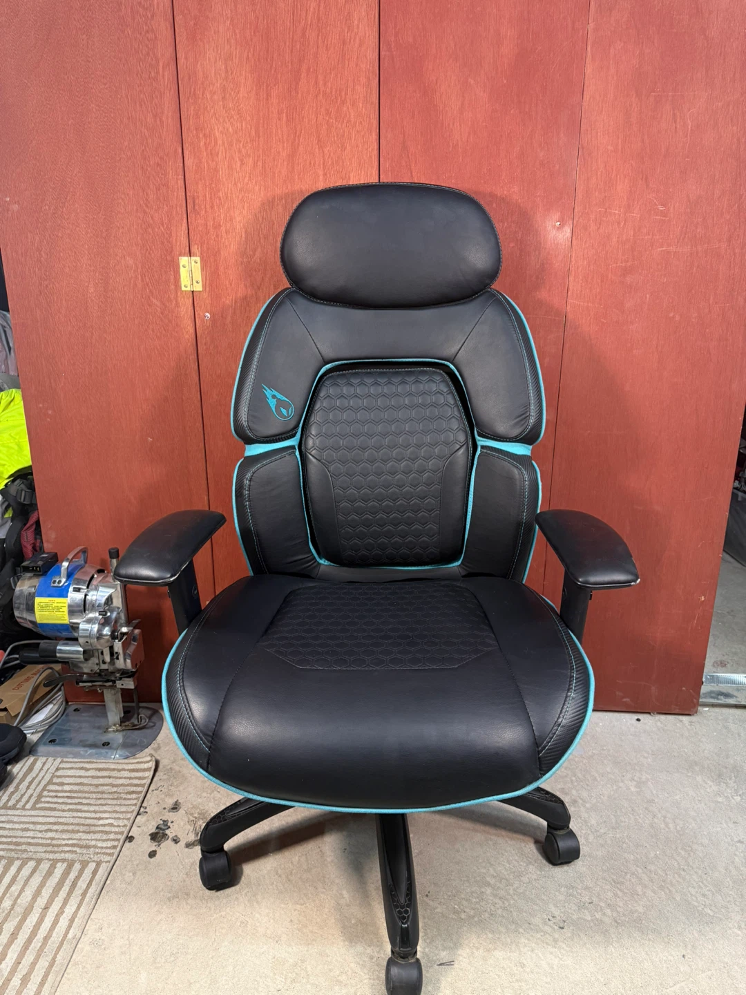 DPS Centurion Gaming Chair with Adjustable Headrest Black/Blue