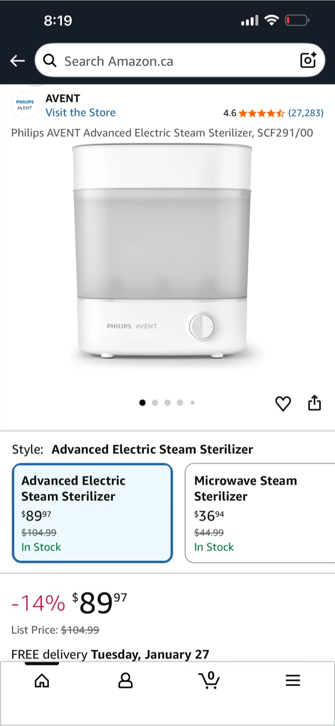 Philips Avent Advanced Electric Steam Sterilizer SCF291/00