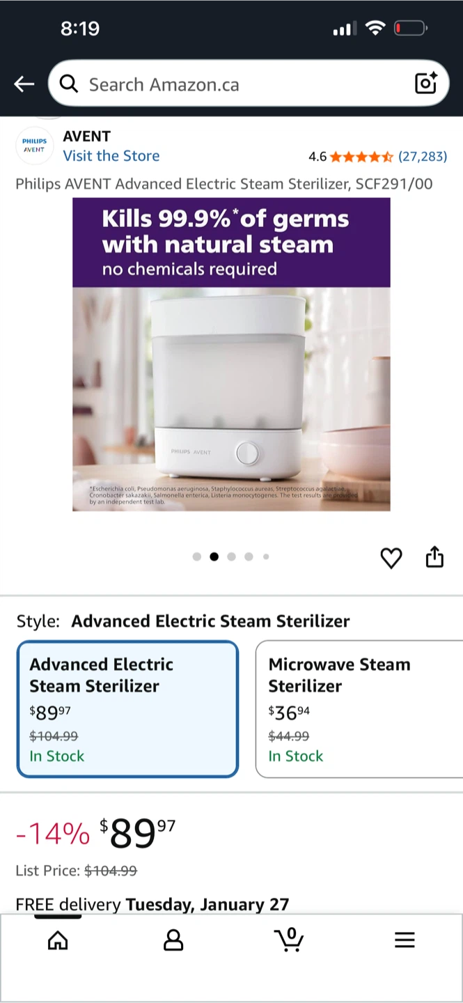 Philips Avent Advanced Electric Steam Sterilizer SCF291/00 - photo 2