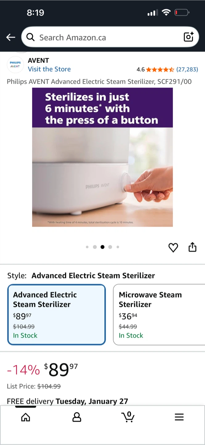 Philips Avent Advanced Electric Steam Sterilizer SCF291/00 - photo 3