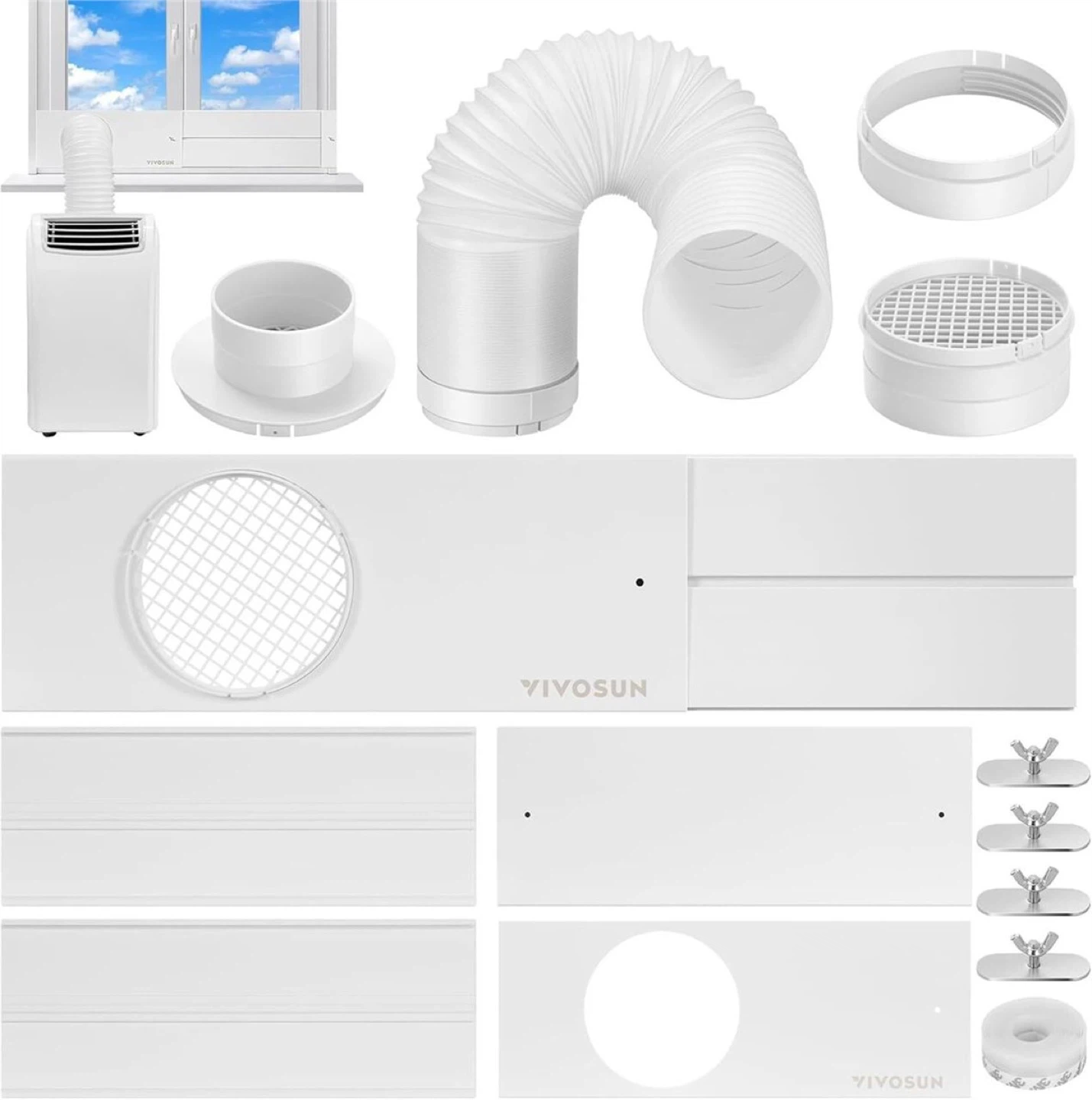 VIVOSUN Window Duct Kit, Portable AC Window Sea - photo 4