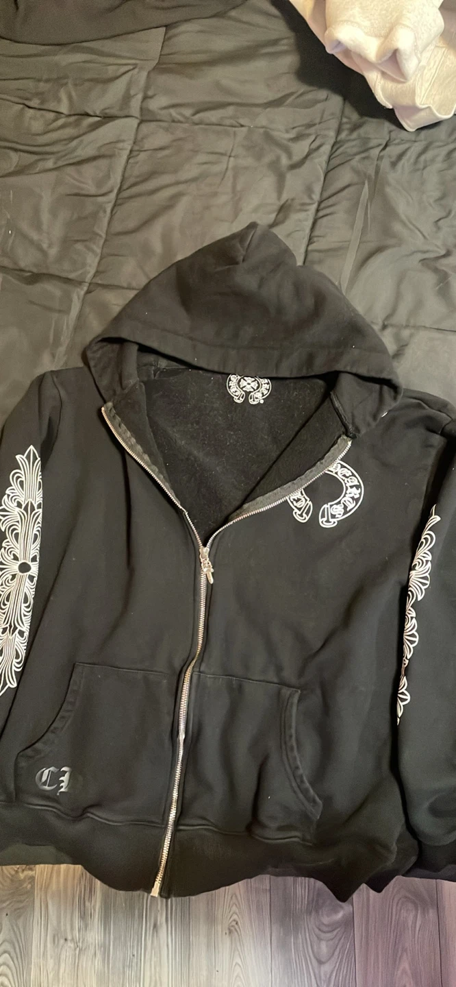 Chrome Hearts Black Zip-Up Hoodie