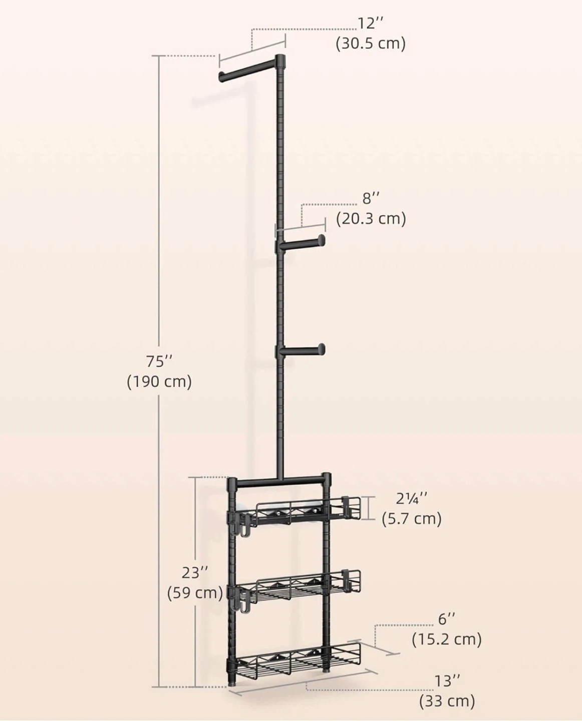 Heavy Duty Wire Basket Shelf with Hanger Rod - photo 3