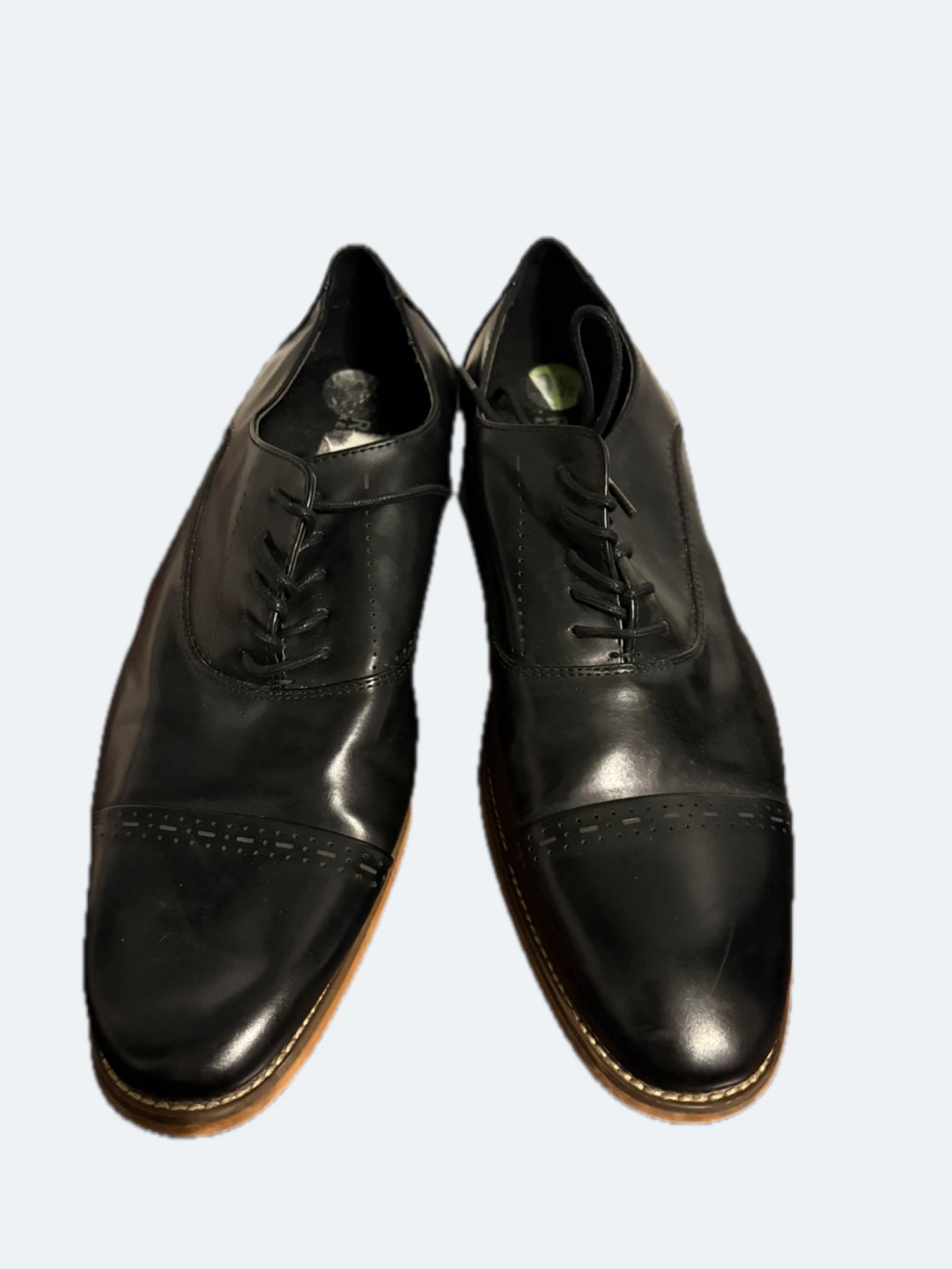 Reaction Kenneth Cole Black Cap Toe Oxford Dress Shoes