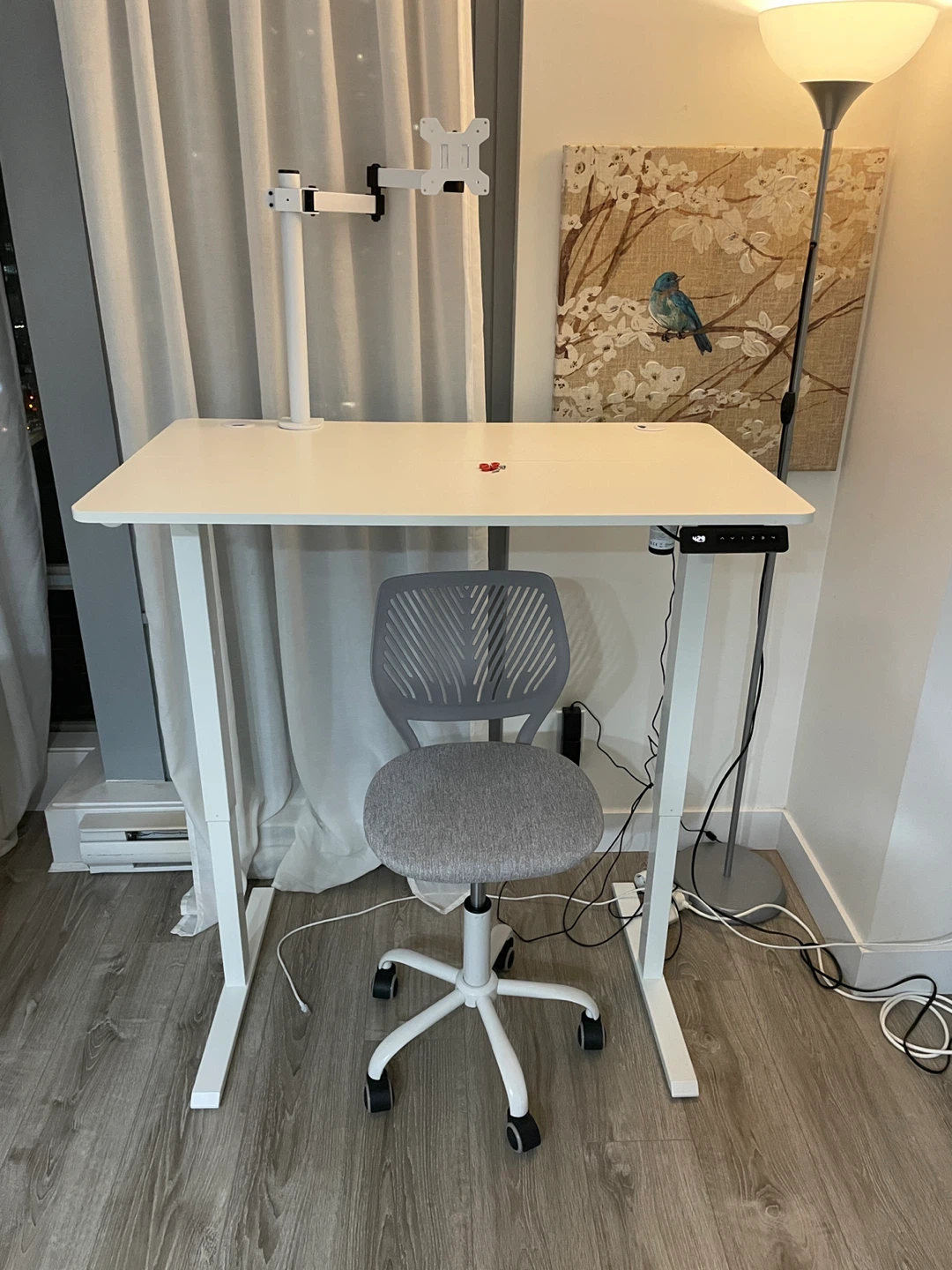 Adjustable Standing Desk with Monitor Mount and Ergonomic Chair - photo 3
