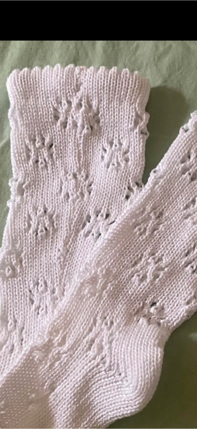 White Knit Christening Gown, Bonnet, and Socks Set - photo 2
