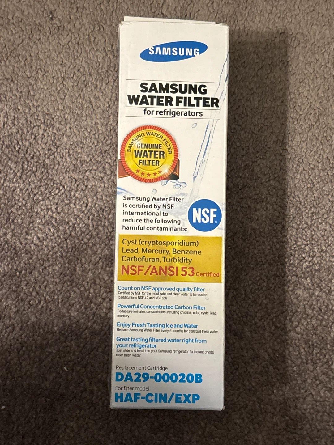 Samsung DA29-00020B Refrigerator Water Filter HAF-CIN/EXP