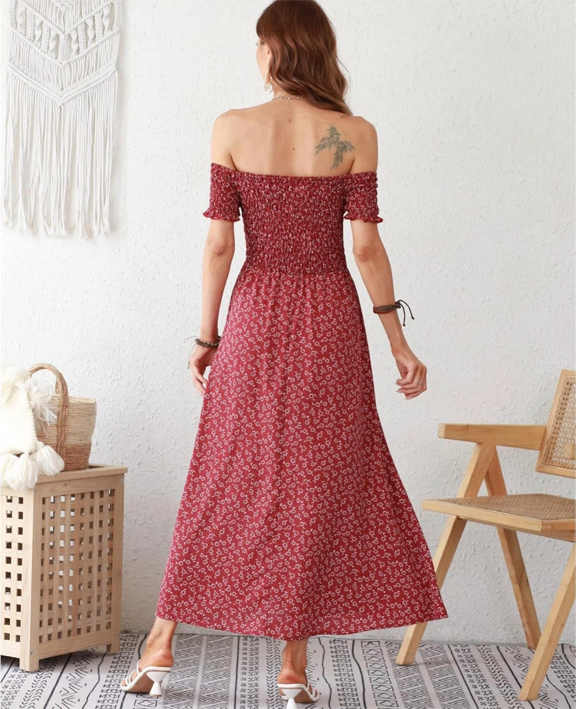 NEW! STYLEWORD Off-the-Shoulder Floral Bohemian Maxi Dress - photo 5