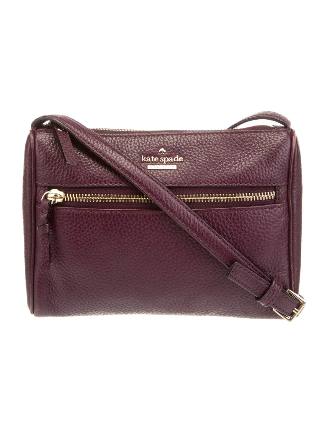 Kate Spade Leather Crossbody Bag - Deep Plum