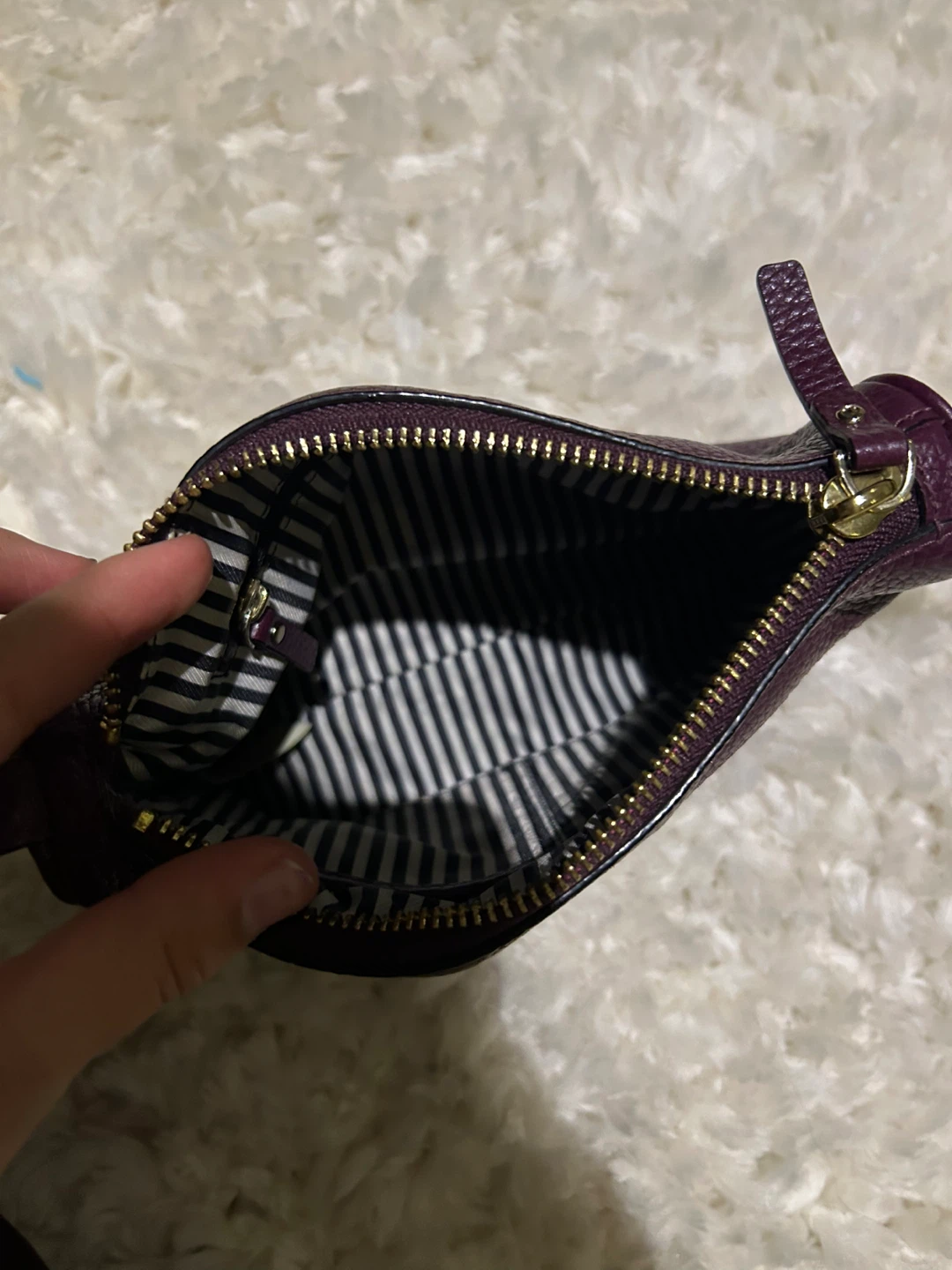 Kate Spade Leather Crossbody Bag - Deep Plum - photo 3