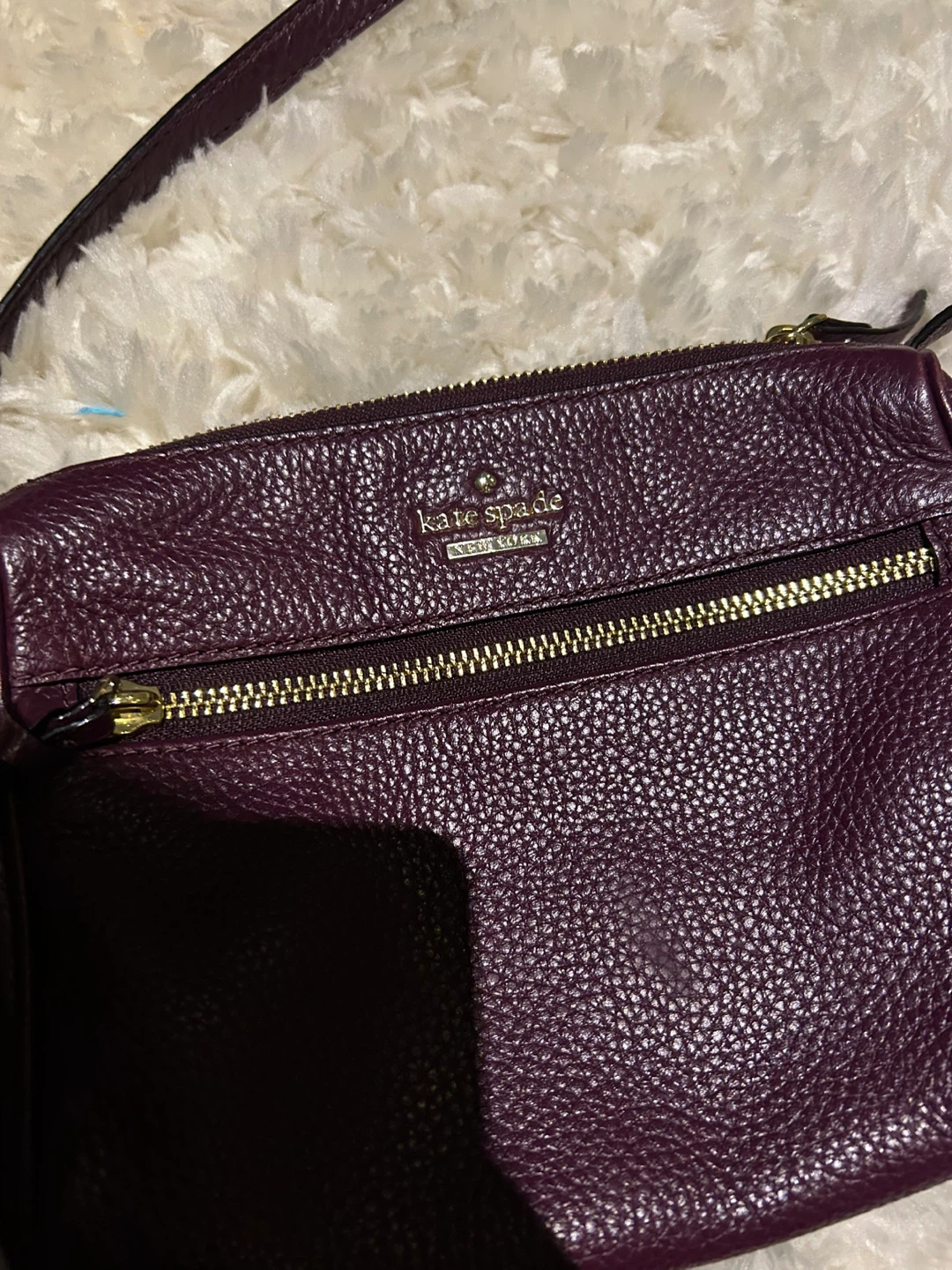 Kate Spade Leather Crossbody Bag - Deep Plum - photo 2