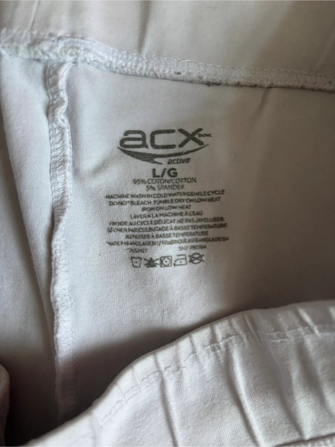 ACX Active Women's White Cotton Spandex Shorts Size L/G - photo 2