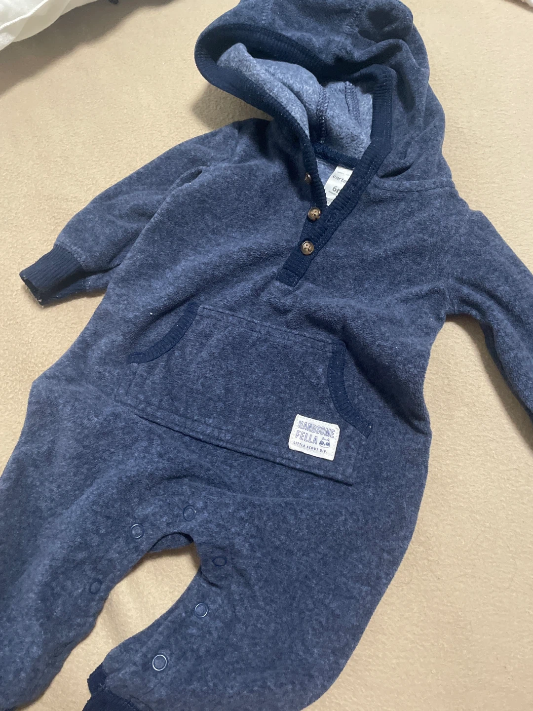 Carter's Baby Boys Fleece Hooded Bunting Suit Size 6 Months