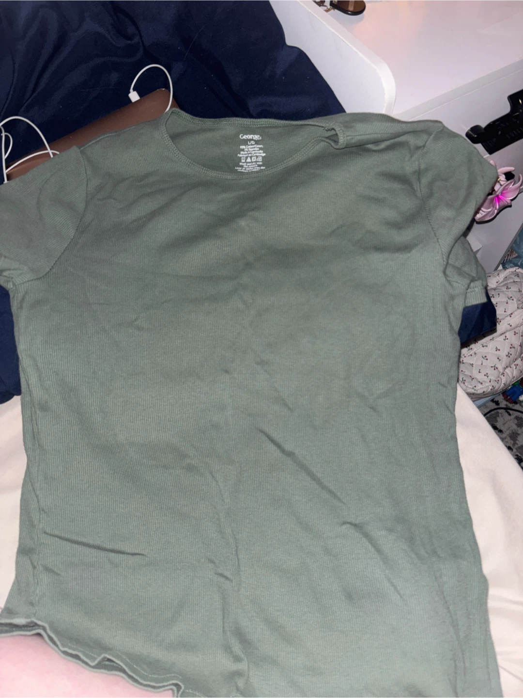 George Women's L/G Ribbed T-Shirt - Olive Green