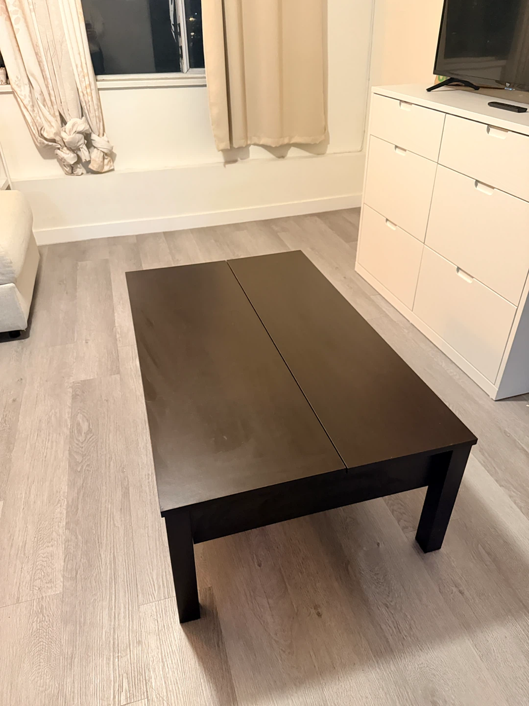 Lift-Top Coffee Table with Hidden Storage - Dark Brown - photo 3