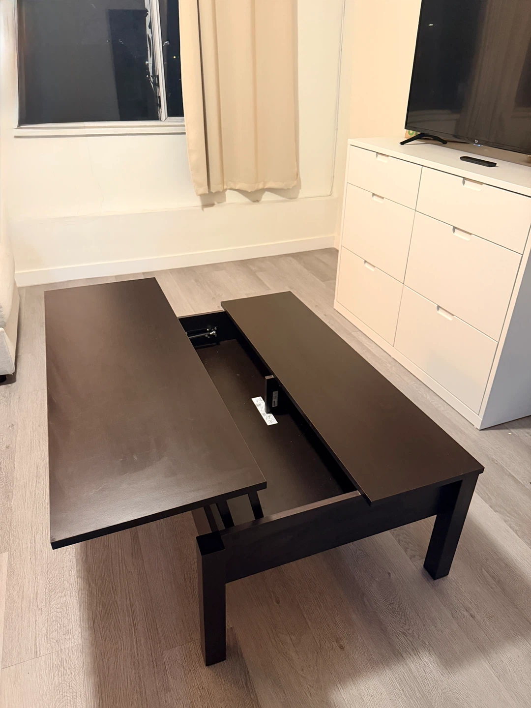 Lift-Top Coffee Table with Hidden Storage - Dark Brown - photo 2