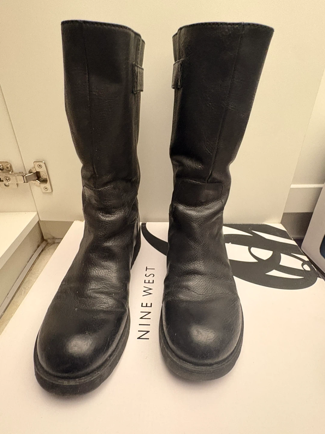 Nine West Women's Black Leather Boots - Size 8 - photo 3