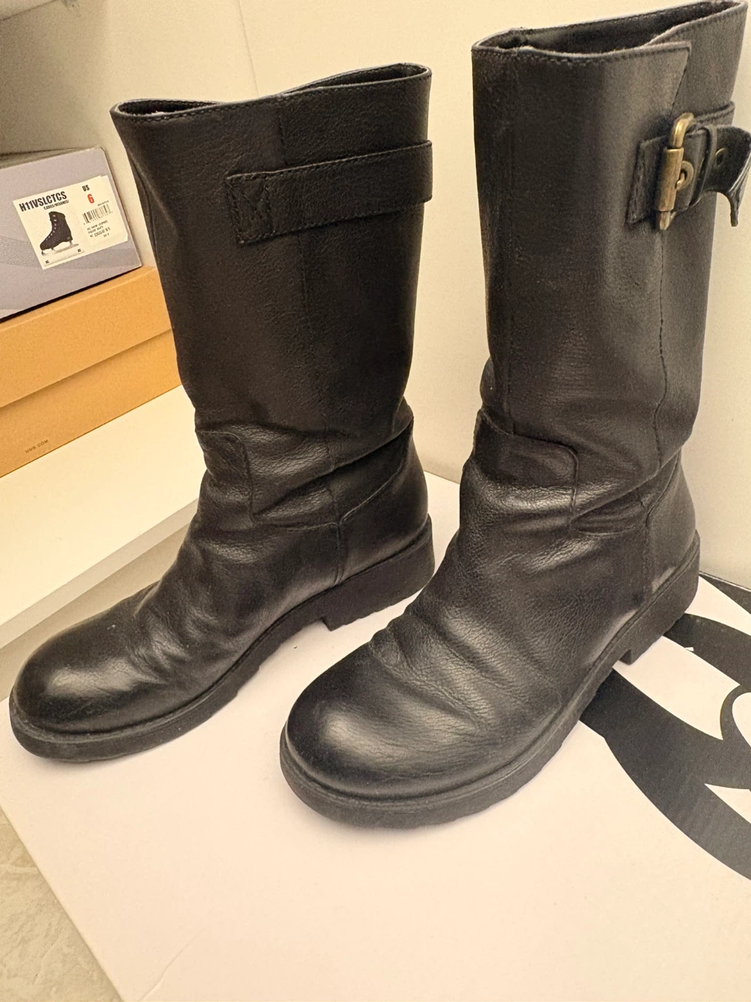Nine West Women's Black Leather Boots - Size 8 - photo 5