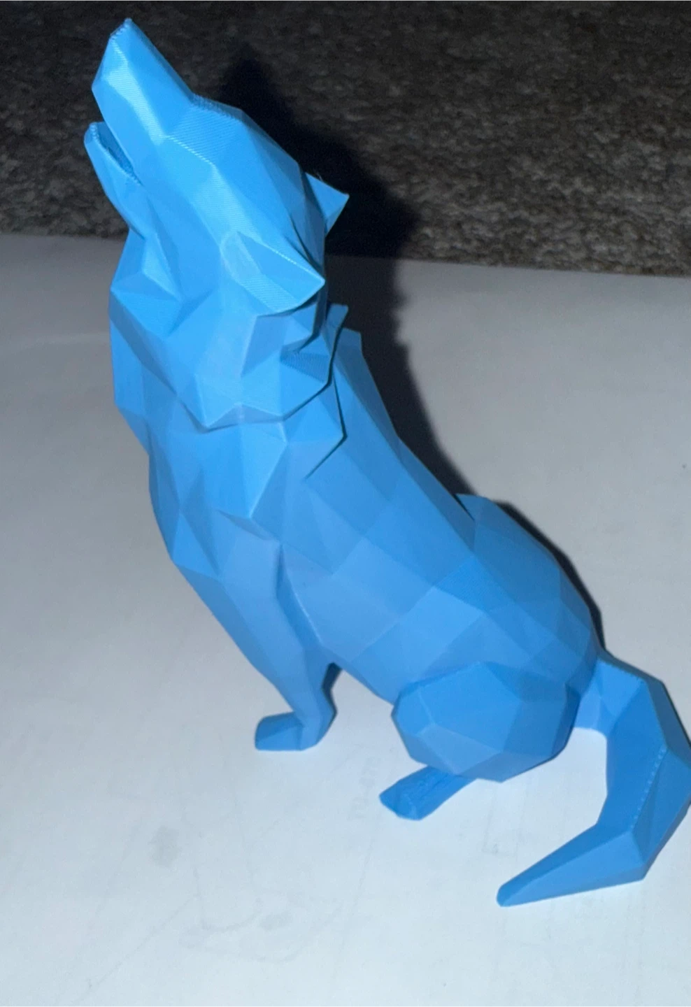 Blue Geometric Wolf Figurine - photo 2