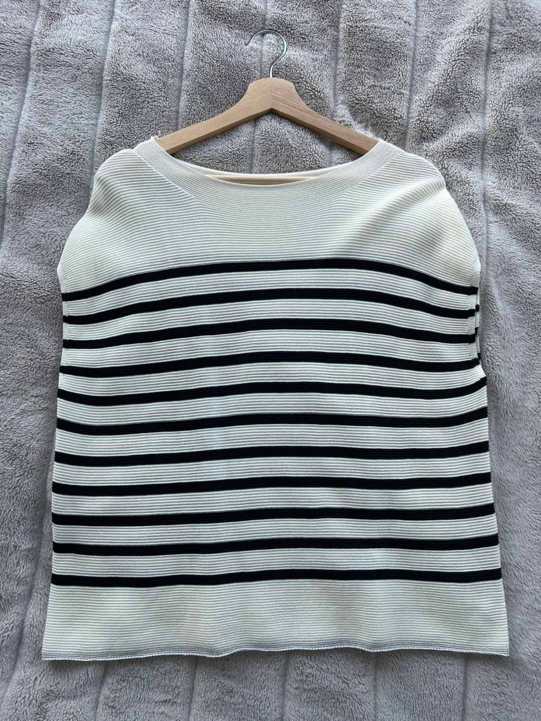 Striped Knit Top - Cream and Black