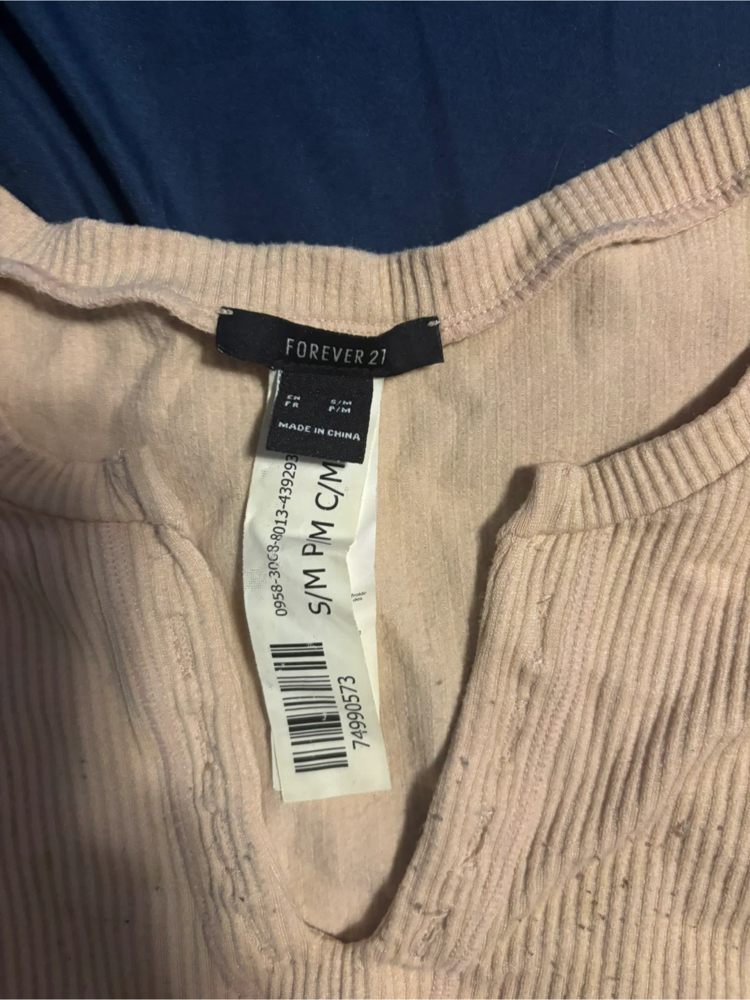 Forever 21 Ribbed Crop Top - Beige, Size S/M - photo 2