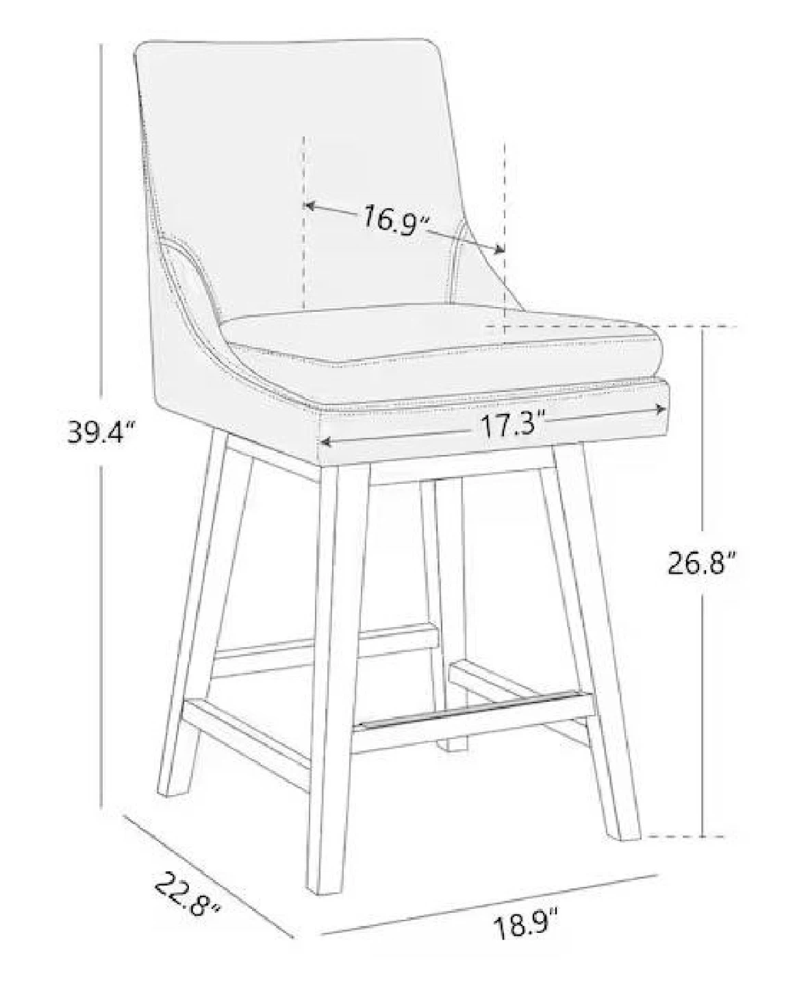 Brown Faux Leather Swivel Bar Stool - photo 2