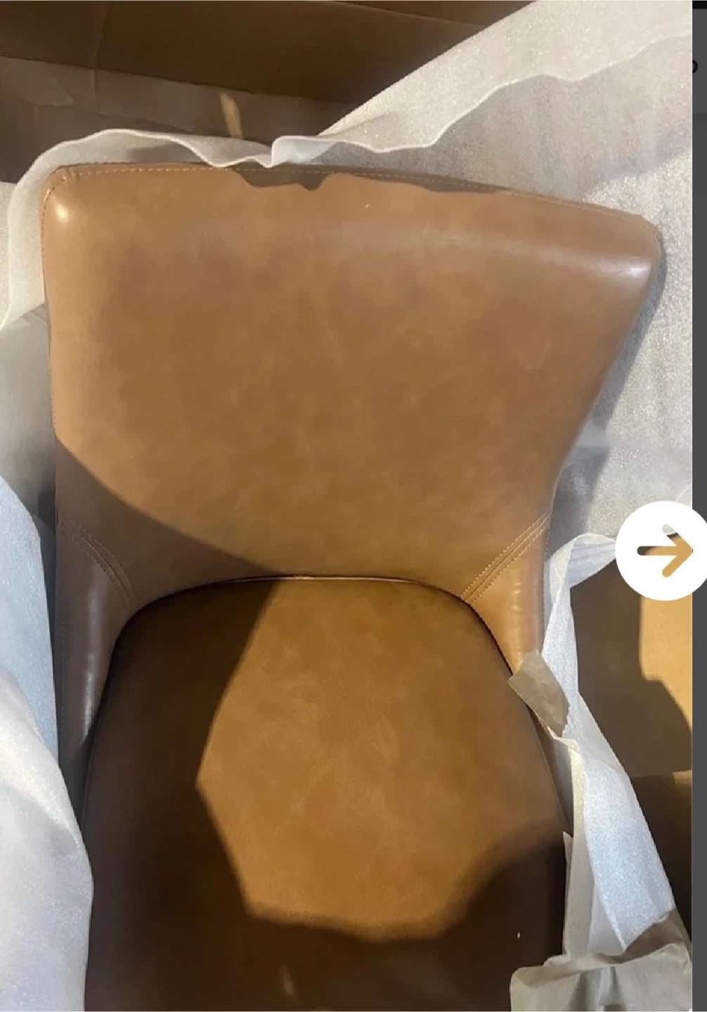 Brown Faux Leather Swivel Bar Stool - photo 3